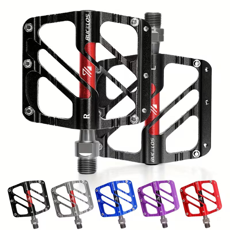 MTB Flatpedale aus Aluminium – 9/16 Zoll Fahrradpedale mit 3 Industrielagern, Rutschfest & Ultraleicht für Mountainbike, Trekkingrad, BMX und E-Bike