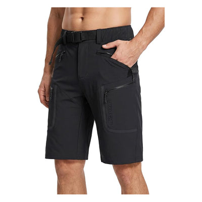 Men's Mountain Bike Shorts Loose-Fit Cycling Shorts 4 Zippered Pockets Lightweight Outer Shell for Hiking Outdoor