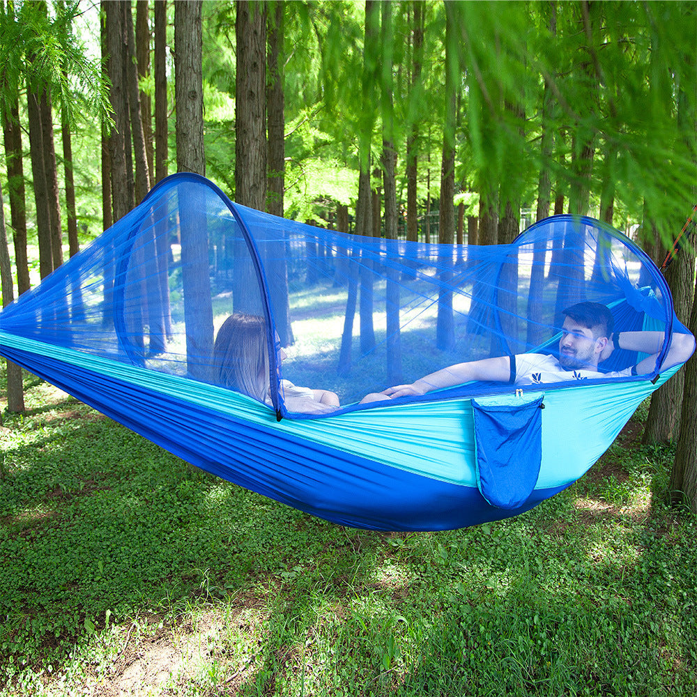 Automatische Camping-Hängematte mit Moskitonetz aus Nylon für 1–2 Personen
