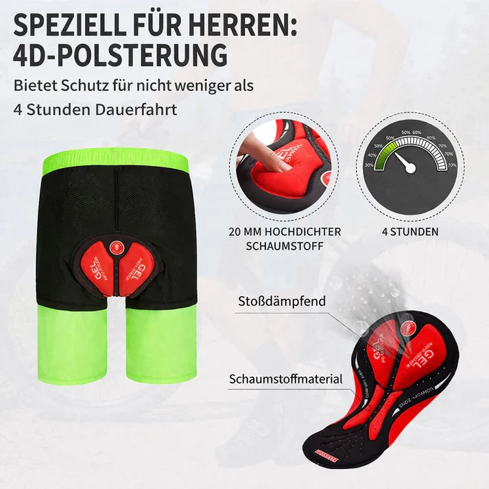 Herren MTB Fahrradhose mit 3D Sitzpolster – Lockere Radhose für Mountainbike, Fahrrad & Freizeit