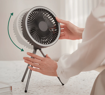 3-in-1 Campingventilator mit LED-Licht & 10000mAh  Powerbank
