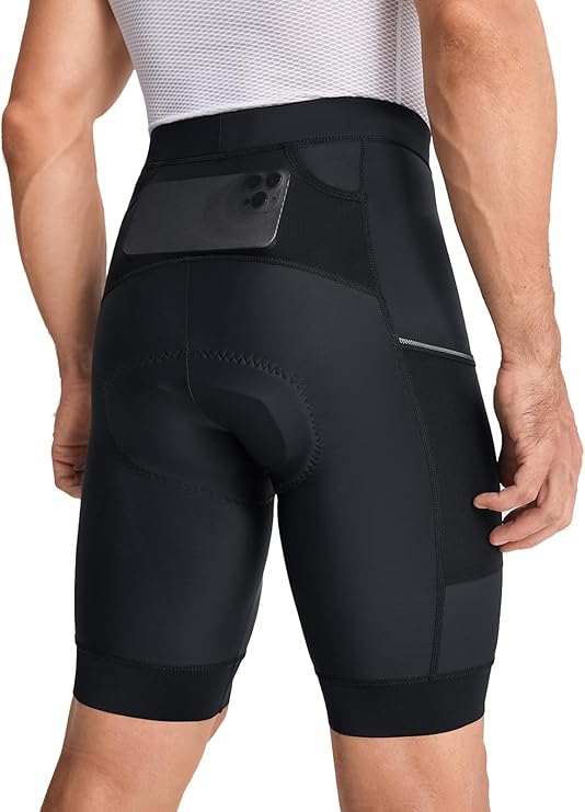 Herren Radhose gepolstert – Cycling-Shorts mit Handytasche am Rücken