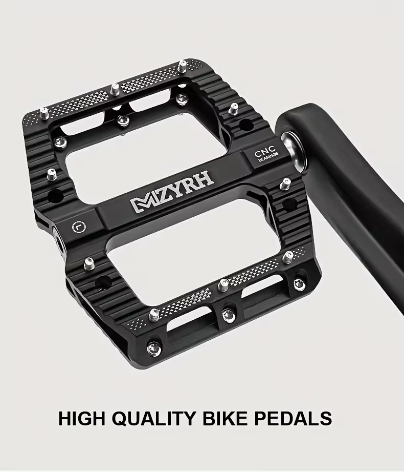 CNC Aluminium Fahrradpedale – Ultraleichte MTB Flatpedale mit Industrielagern, Rutschfest, 9/16 Zoll für Mountainbike, Rennrad, BMX & E-Bike