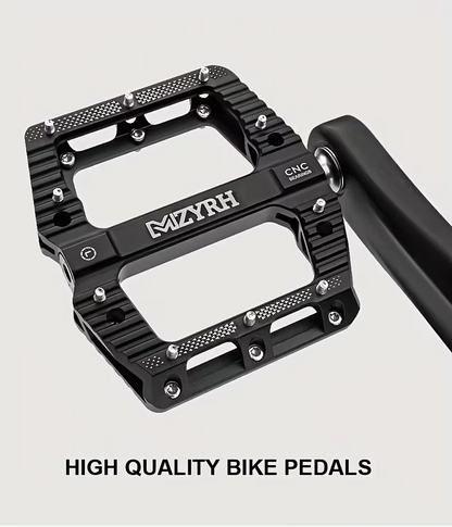 CNC Aluminium Fahrradpedale – Ultraleichte MTB Flatpedale mit Industrielagern, Rutschfest, 9/16 Zoll für Mountainbike, Rennrad, BMX & E-Bike