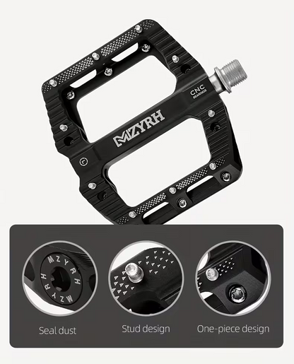 CNC Aluminium Fahrradpedale – Ultraleichte MTB Flatpedale mit Industrielagern, Rutschfest, 9/16 Zoll für Mountainbike, Rennrad, BMX & E-Bike