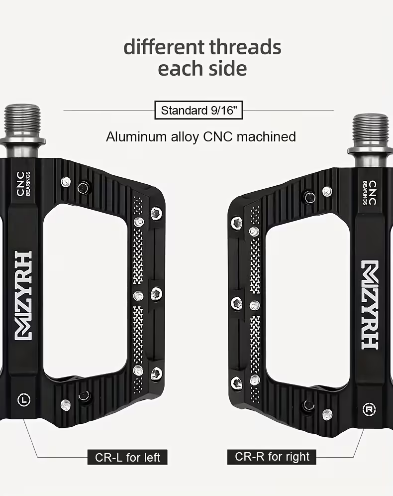 CNC Aluminium Fahrradpedale – Ultraleichte MTB Flatpedale mit Industrielagern, Rutschfest, 9/16 Zoll für Mountainbike, Rennrad, BMX & E-Bike