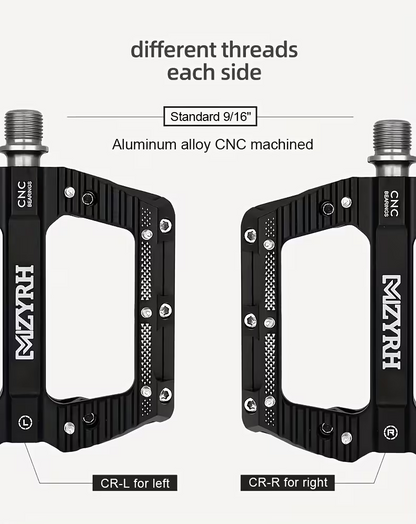 CNC Aluminium Fahrradpedale – Ultraleichte MTB Flatpedale mit Industrielagern, Rutschfest, 9/16 Zoll für Mountainbike, Rennrad, BMX & E-Bike