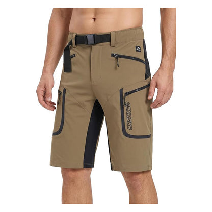 Men's Mountain Bike Shorts Loose-Fit Cycling Shorts 4 Zippered Pockets Lightweight Outer Shell for Hiking Outdoor