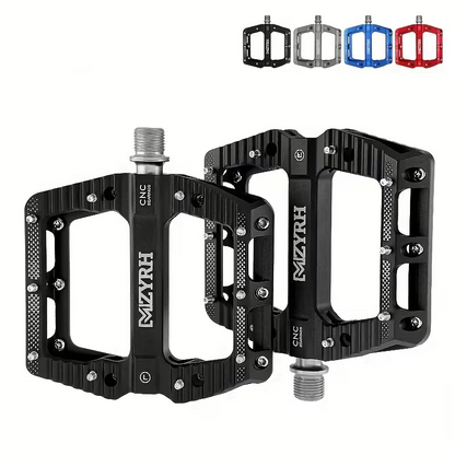 CNC Aluminium Fahrradpedale – Ultraleichte MTB Flatpedale mit Industrielagern, Rutschfest, 9/16 Zoll für Mountainbike, Rennrad, BMX & E-Bike