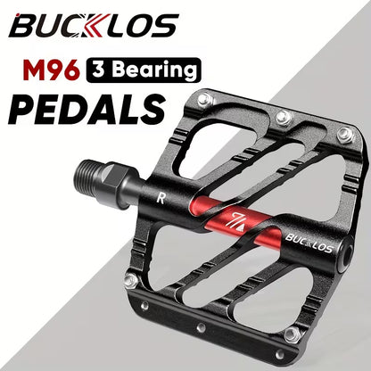 MTB Flatpedale aus Aluminium – 9/16 Zoll Fahrradpedale mit 3 Industrielagern, Rutschfest & Ultraleicht für Mountainbike, Trekkingrad, BMX und E-Bike