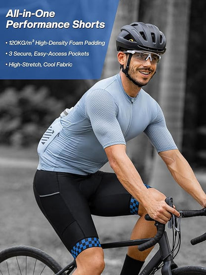 Herren Radhose gepolstert – Cycling-Shorts mit Handytasche am Rücken