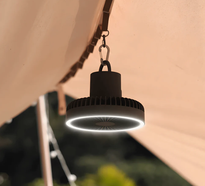 3-in-1 Campingventilator mit LED-Licht & 10000mAh  Powerbank