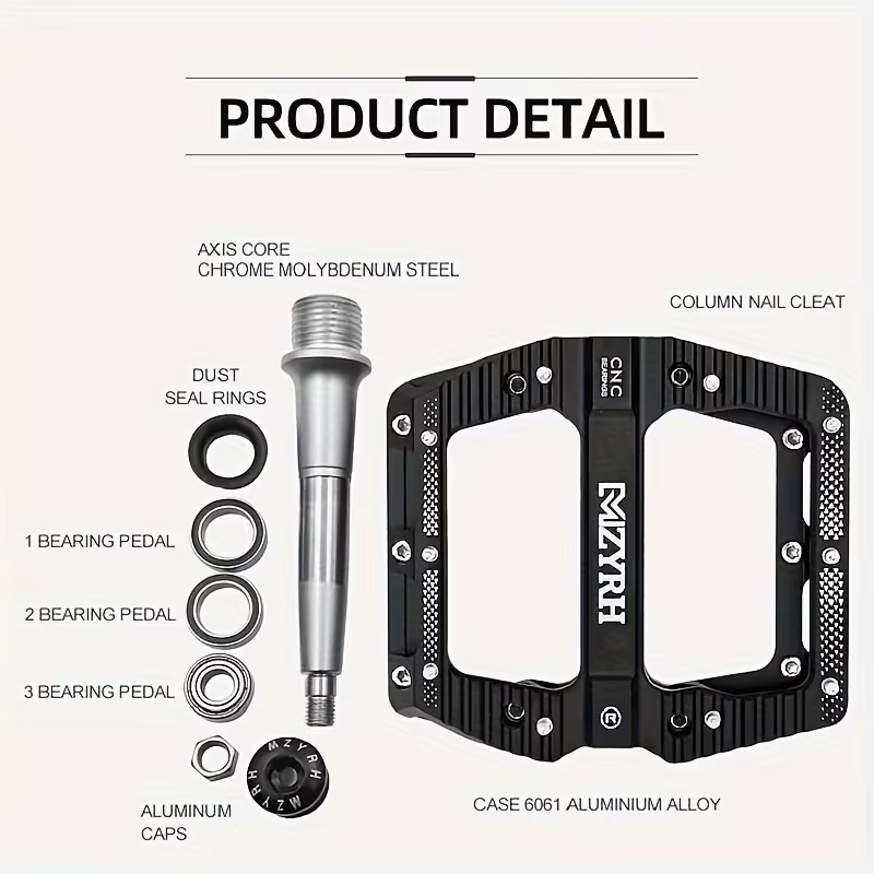 CNC Aluminium Fahrradpedale – Ultraleichte MTB Flatpedale mit Industrielagern, Rutschfest, 9/16 Zoll für Mountainbike, Rennrad, BMX & E-Bike