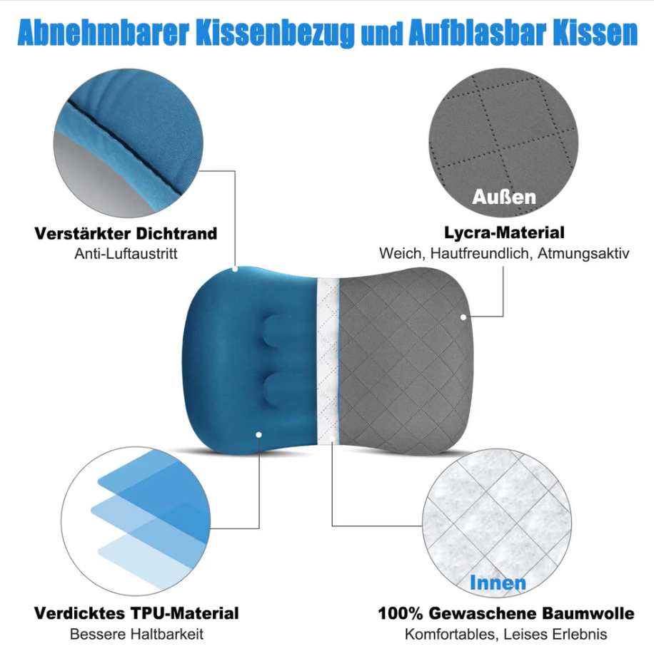 Ultraleichtes Aufblasbares Campingkissen - Komp aktes Reisekissen
