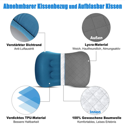 Ultraleichtes Aufblasbares Campingkissen - Komp aktes Reisekissen