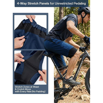 Herren Mountainbike-Shorts – Wasserabweisende Radhose mit gepolsterter Innenhose