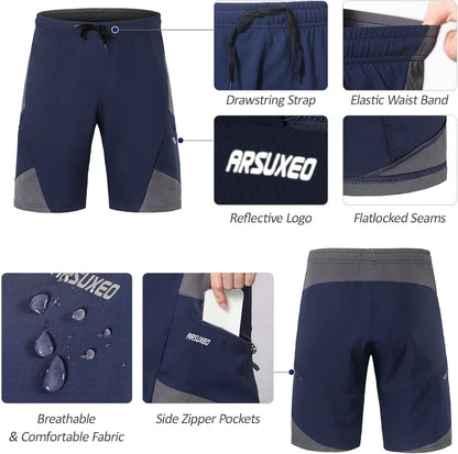 Herren-Mountainbike-Shorts (MTB-Shorts) mit gepolsterter Innenhose – locker geschnitten, leicht