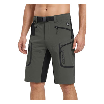 Men's Mountain Bike Shorts Loose-Fit Cycling Shorts 4 Zippered Pockets Lightweight Outer Shell for Hiking Outdoor