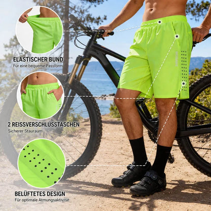 Herren MTB Fahrradhose mit 3D Sitzpolster – Lockere Radhose für Mountainbike, Fahrrad & Freizeit