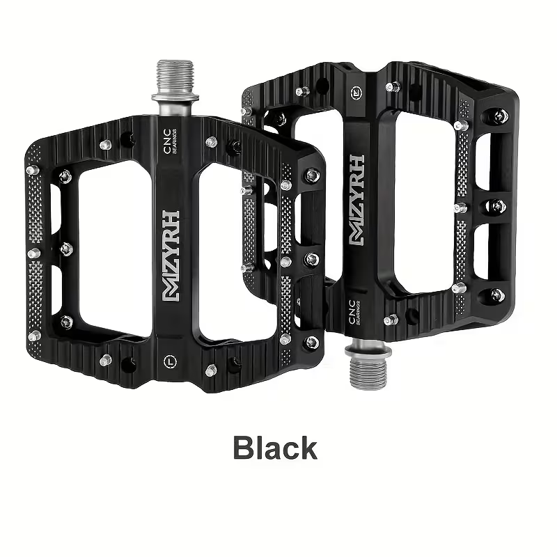 CNC Aluminium Fahrradpedale – Ultraleichte MTB Flatpedale mit Industrielagern, Rutschfest, 9/16 Zoll für Mountainbike, Rennrad, BMX & E-Bike