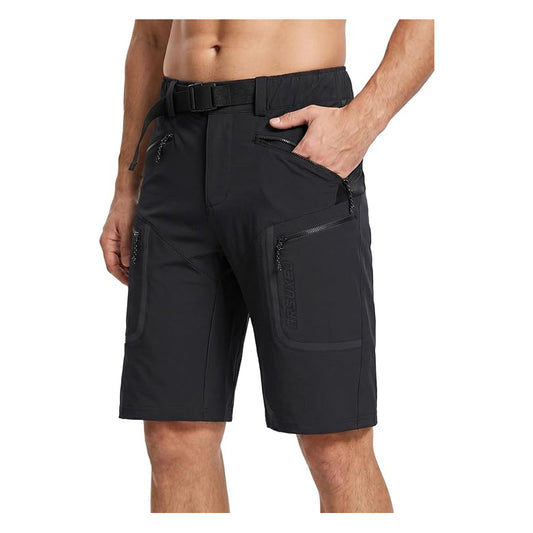 Men's Mountain Bike Shorts Loose-Fit Cycling Shorts 4 Zippered Pockets Lightweight Outer Shell for Hiking Outdoor