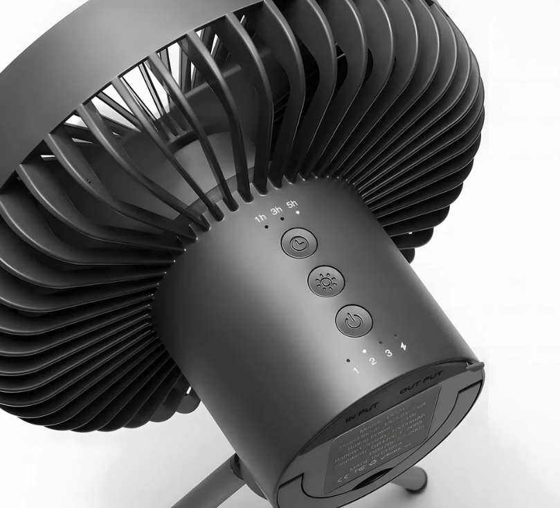 3-in-1 Campingventilator mit LED-Licht & 10000mAh  Powerbank