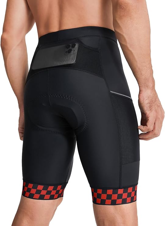 Herren Radhose gepolstert – Cycling-Shorts mit Handytasche am Rücken