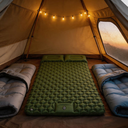 Selbstaufblasende Campingmatte mit Fußpumpe – Ultraleichte Isomatte für Outdoor, Zelt & Trekking