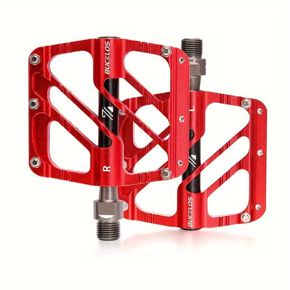 MTB Flatpedale aus Aluminium – 9/16 Zoll Fahrradpedale mit 3 Industrielagern, Rutschfest & Ultraleicht für Mountainbike, Trekkingrad, BMX und E-Bike
