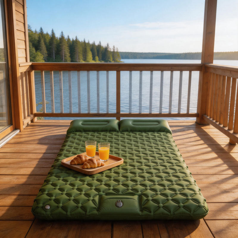 Selbstaufblasende Campingmatte mit Fußpumpe – Ultraleichte Isomatte für Outdoor, Zelt & Trekking