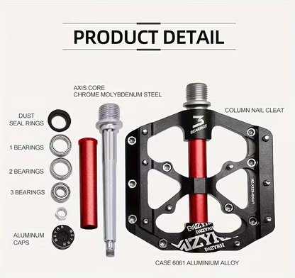 Ultraleichte CNC Aluminium Fahrradpedale – Rutschfeste MTB Flatpedale mit 3 Industrielagern, 9/16 Zoll Pedale für BMX, Rennrad, Mountainbike & E-Bike