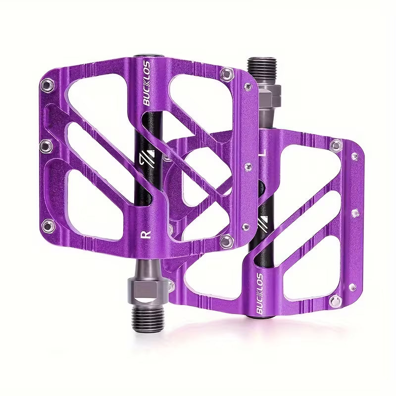 MTB Flatpedale aus Aluminium – 9/16 Zoll Fahrradpedale mit 3 Industrielagern, Rutschfest & Ultraleicht für Mountainbike, Trekkingrad, BMX und E-Bike
