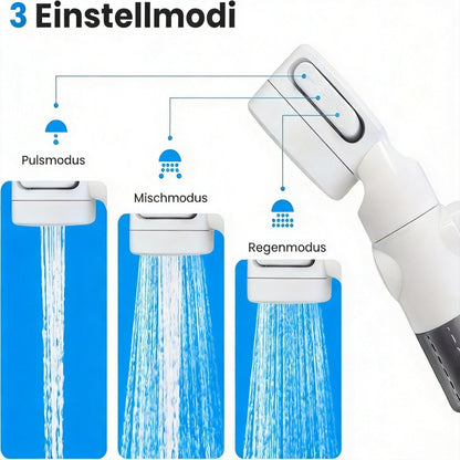 Portable Camping Shower Pump with USB Rechargeable Battery, 3-in-1 Shower Head Sprayer System, 3-in-1 Hose System