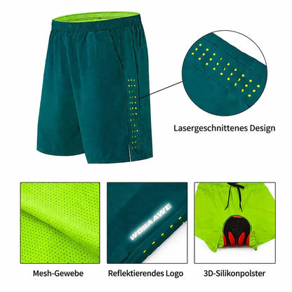 Herren MTB Fahrradhose mit 3D Sitzpolster – Lockere Radhose für Mountainbike, Fahrrad & Freizeit