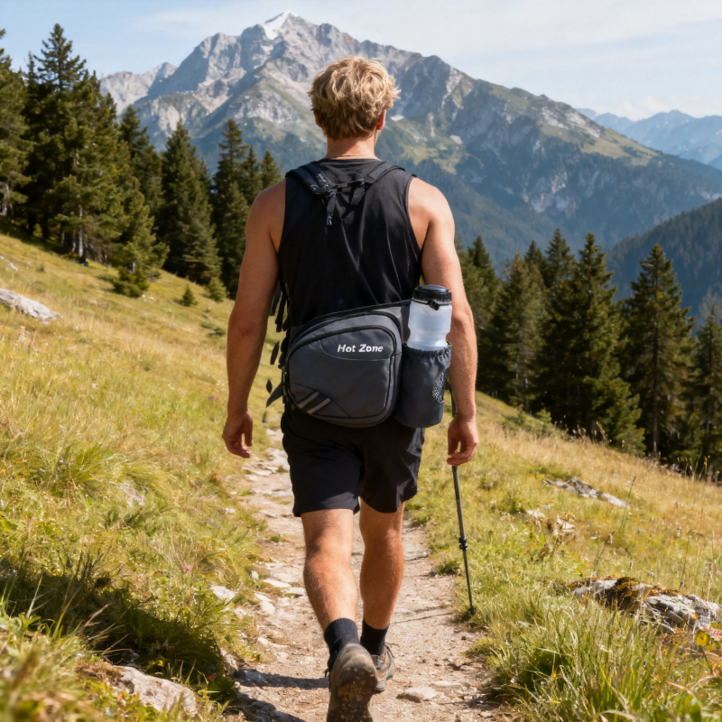 Outdoor Hüfttasche mit Flaschenhalter – Wasserdicht, Leicht & Großes Fassungsvermögen