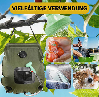 20L Solar-Duschsack für Camping – Tragbare Outdoor-Dusche mit Wasserspeicher für Reisen, Wandern & Camping