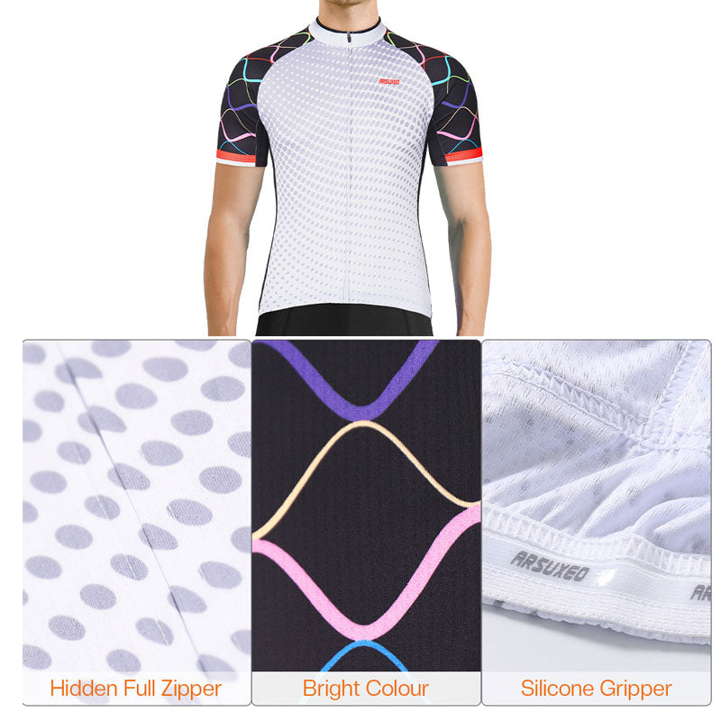 Herren MTB Fahrradtrikot Kurzarm – Mountainbike Trikot mit Reißverschlusstaschen & Reflektierenden Details, Atmungsaktives Radshirt