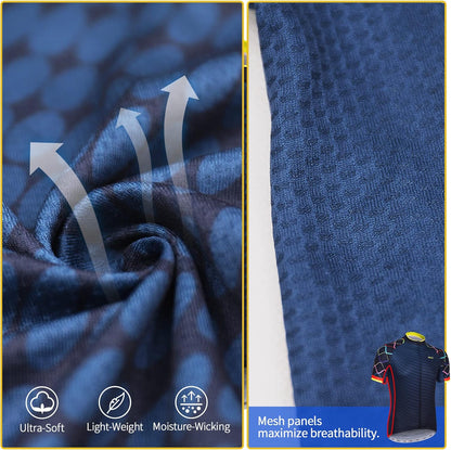 Herren MTB Fahrradtrikot Kurzarm – Mountainbike Trikot mit Reißverschlusstaschen & Reflektierenden Details, Atmungsaktives Radshirt