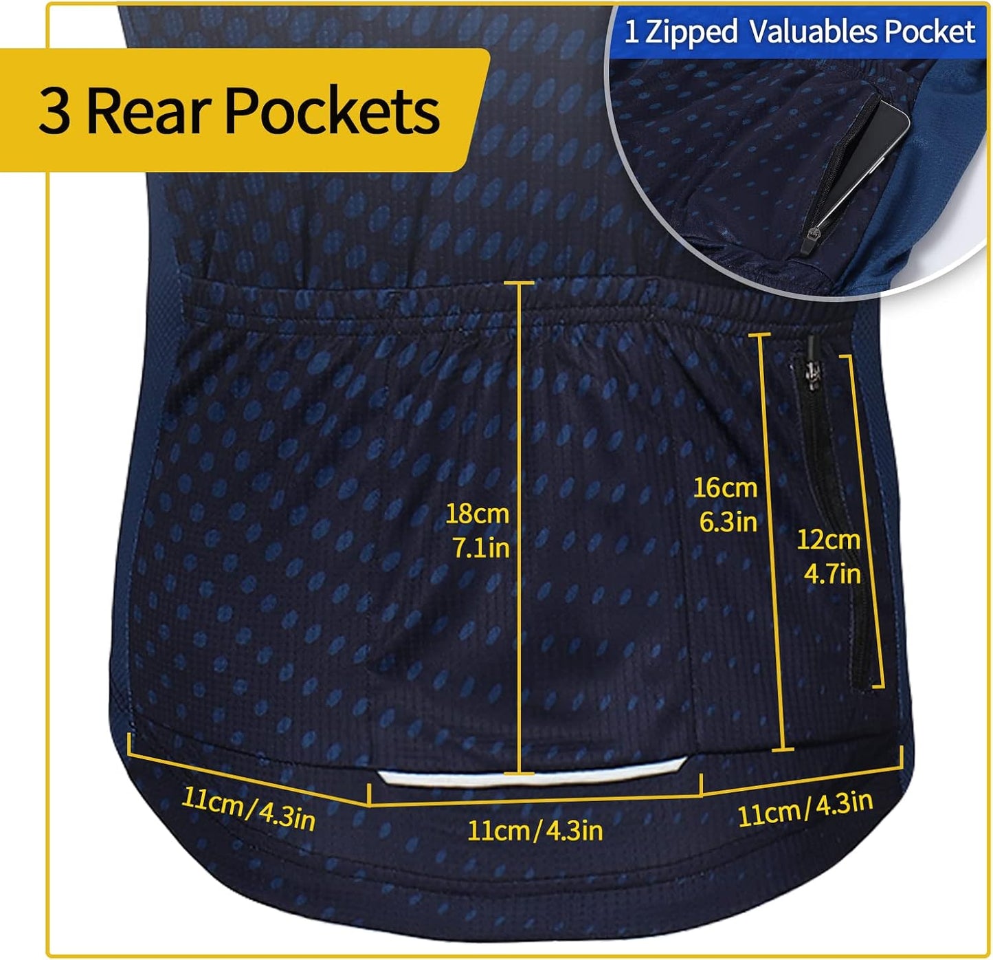 Herren MTB Fahrradtrikot Kurzarm – Mountainbike Trikot mit Reißverschlusstaschen & Reflektierenden Details, Atmungsaktives Radshirt