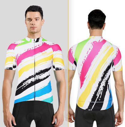 Herren MTB Fahrradtrikot Kurzarm – Mountainbike Trikot mit Reißverschlusstaschen & Reflektierenden Details, Atmungsaktives Radshirt