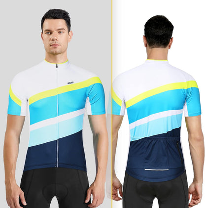 Herren MTB Fahrradtrikot Kurzarm – Mountainbike Trikot mit Reißverschlusstaschen & Reflektierenden Details, Atmungsaktives Radshirt