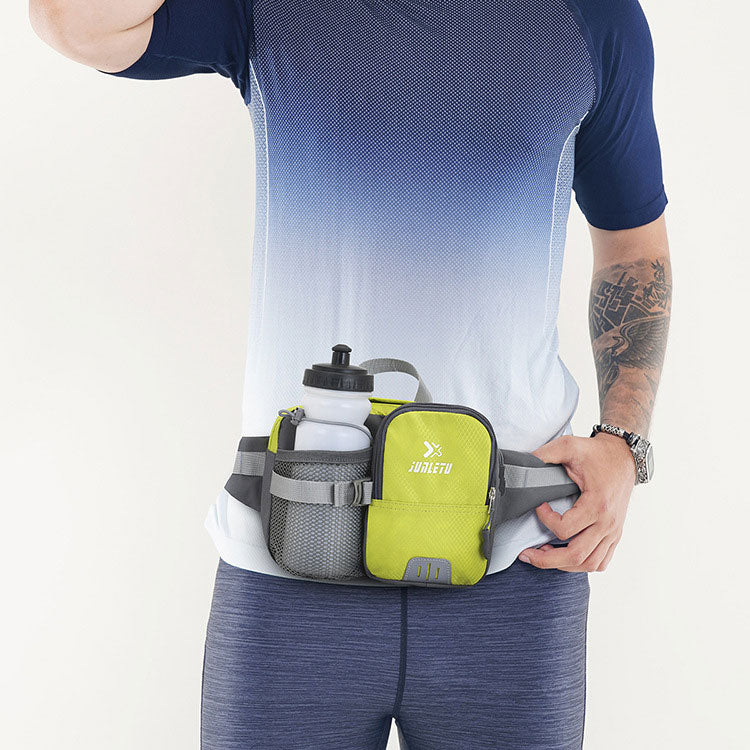 Outdoor Bauchtasche mit Trinkflaschenhalter – Wasserdichte Lauf- & Wandergürteltasche für Handy, Fitness und Reisen