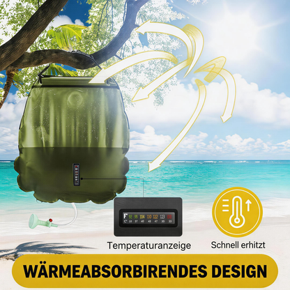 20L Solar-Duschsack für Camping – Tragbare Outdoor-Dusche mit Wasserspeicher für Reisen, Wandern & Camping